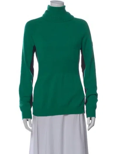 Pre-owned Moncler Wool Turtleneck Sweater In Green