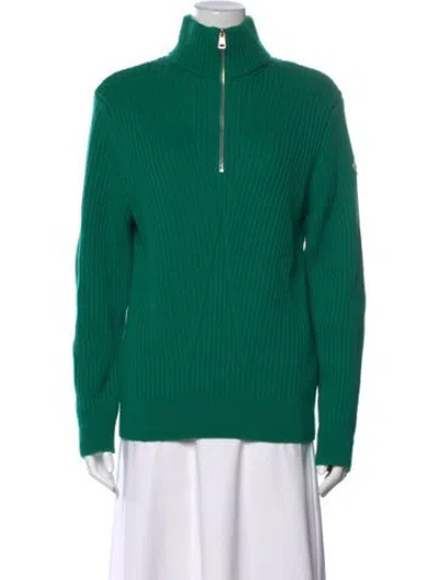 Pre-owned Moncler Wool Turtleneck Sweater In Green