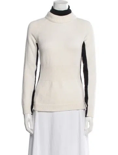 Pre-owned Moncler Wool Turtleneck Sweater In Neutral