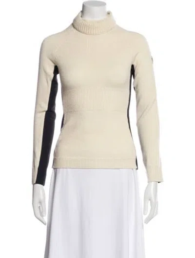 Pre-owned Moncler Wool Turtleneck Sweater In Neutral