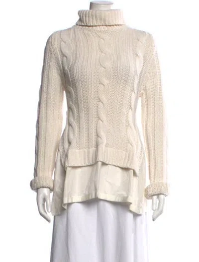 Pre-owned Moncler Wool Turtleneck Sweater In Neutrals