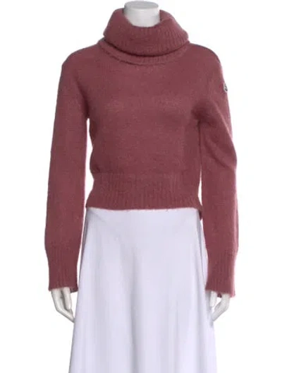 Pre-owned Moncler Wool Turtleneck Sweater In Pink