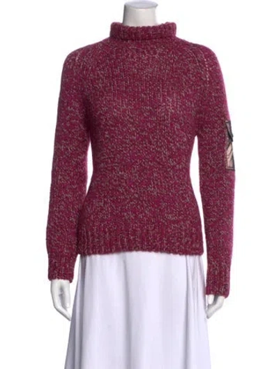 Pre-owned Moncler Wool Turtleneck Sweater In Purple