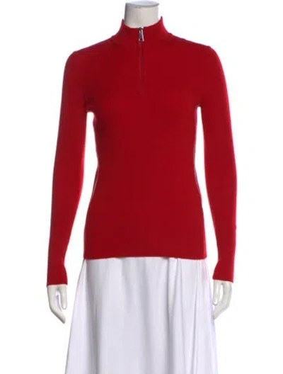 Pre-owned Moncler Wool Turtleneck Sweater In Red