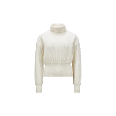 Moncler Womens T Neck Sweater In White