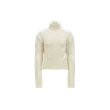 Moncler White Turtleneck Knitting Sweater In Virgin Wool Woman In White