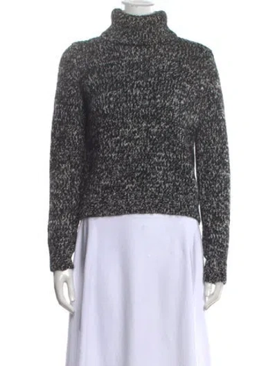 Pre-owned Moncler Wool Tweed Pattern Sweater In Black