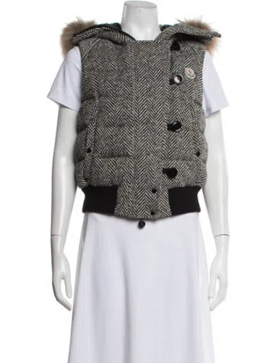 Pre-owned Moncler Wool Tweed Pattern Vest In Multicolor