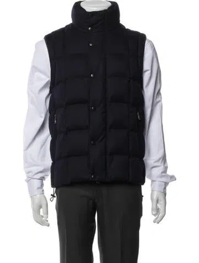Pre-owned Moncler Wool Vest In Blue