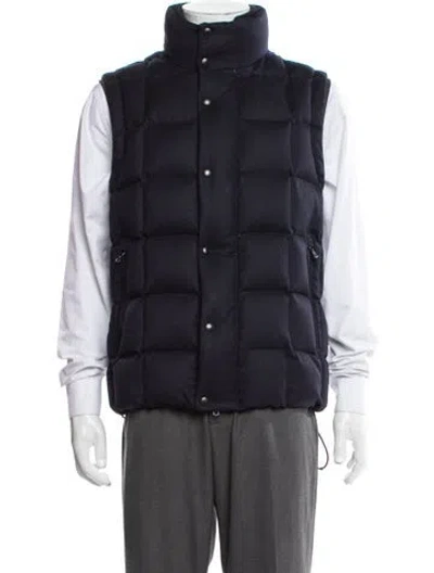 Pre-owned Moncler Wool Vest In Blue