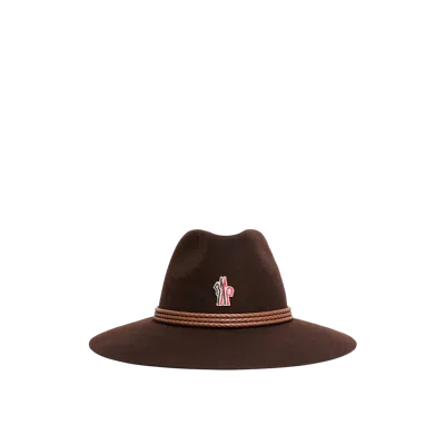 Moncler Wool Wide Brim Hat, Women, Brown, Size: M