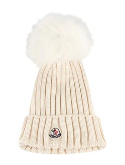 Pre-owned Moncler Wool Winter Hat In Neutral
