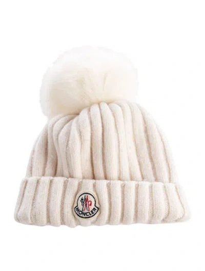 Pre-owned Moncler Wool Winter Hat In White