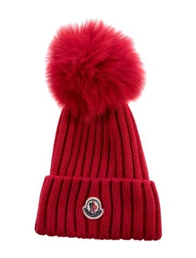 Pre-owned Moncler Wool Winter Hat W/tags In Red