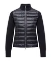 Moncler Women Nylon Down Jacket With Virgin Wool Inserts In Black