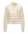 Moncler Wool Zip-up Cardigan Down Jacket In Neutral