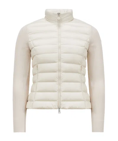 Moncler Wool Zipper Cardigan In White