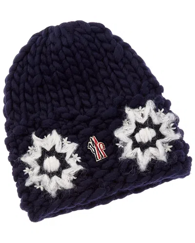 Moncler Wool-blend Beanie In White