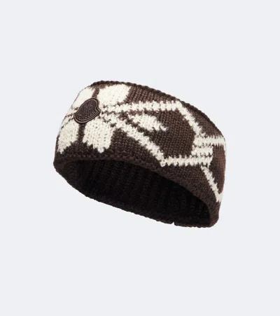 Moncler Wool-blend Headband In Brown
