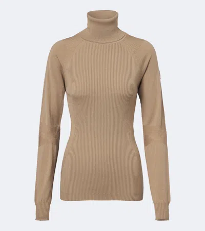 Moncler Wool-blend Turtleneck Sweater In Neutral