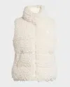 Moncler Wourl Teddy Down Vest White In Natural