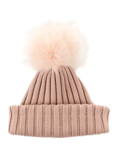 Pre-owned Moncler Woven Embroidered Hat In Pink