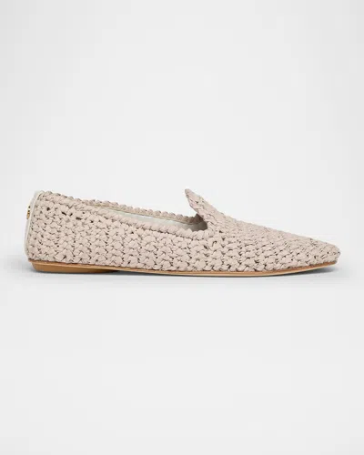 MONCLER WOVEN LEATHER LOAFERS