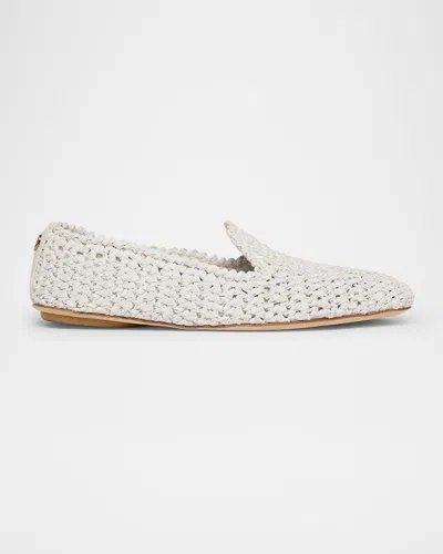 MONCLER WOVEN LEATHER LOAFERS
