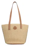 MONCLER WOVEN RAFFIA MINI TOTE HANDBAG