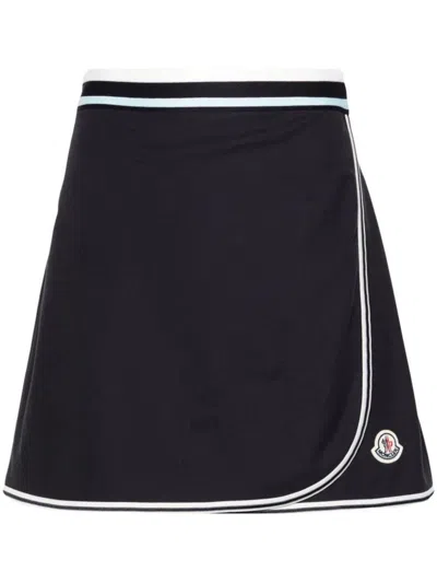 Moncler 标贴裹身式网球半身裙 In Blue