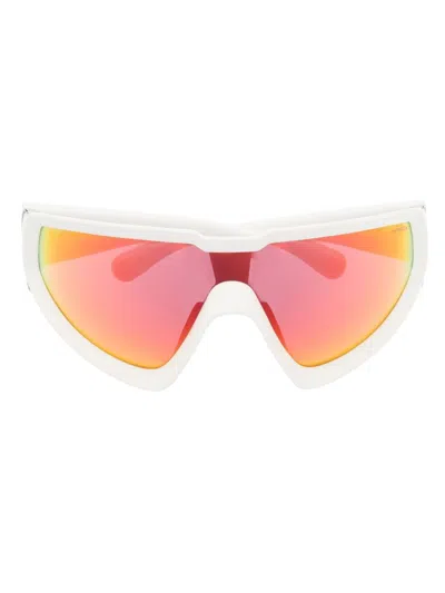 Moncler Wrapid Oversized-frame Sport Sunglasses In White