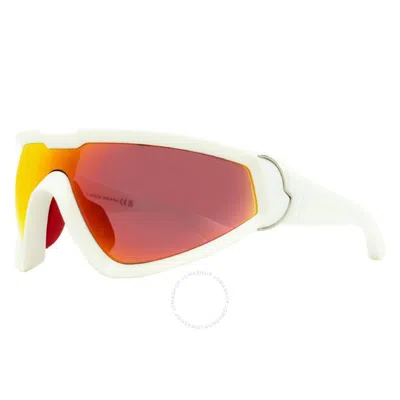 Moncler Wrapid Red Mirrored Wrap Men's Sunglasses Ml0249 21g 00 In Orange