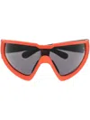 Moncler Wrapid Shield Sunglasses In 橘色
