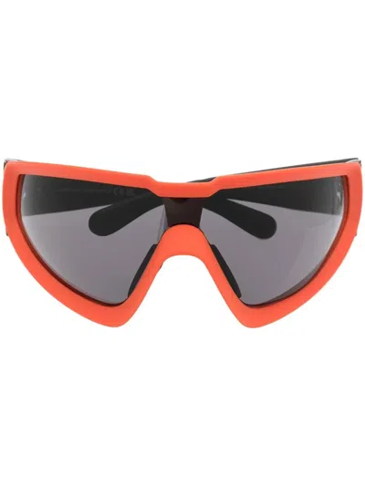 Moncler Wrapid Shield Sunglasses In 橘色