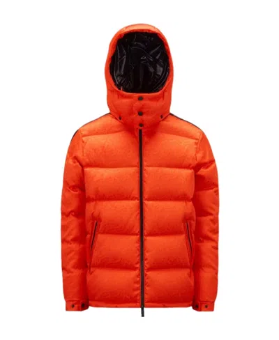 Moncler X Adidas Originals Alpbach Short Down Jacket In Orange