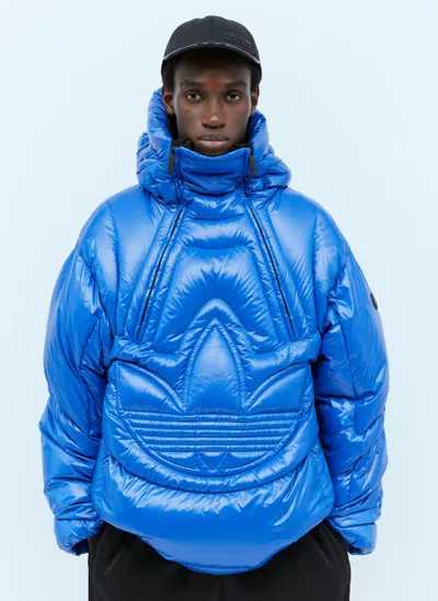 Moncler X Adidas Originals Chambery Long Down Jacket In Blue