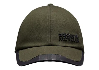 Pre-owned Moncler X Adidas Originals Gabardine Baseball Cap In Dark Green