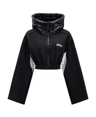 Moncler X Adidas Originals Grab Zipper With Hat Casual Jacket In Black
