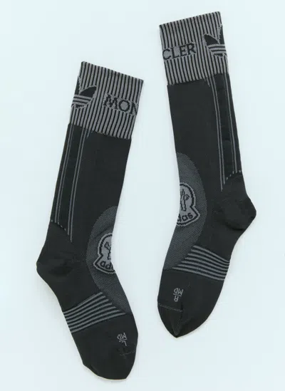 Moncler X Adidas Originals Logo Jacquard Socks In Black