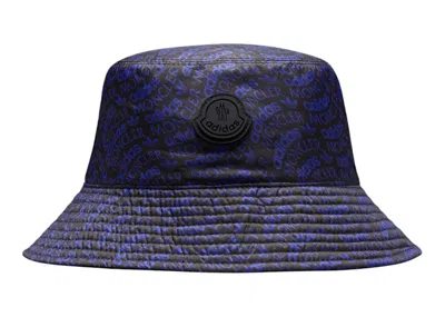 Pre-owned Moncler X Adidas Originals Reversible Bucket Hat In Black & Blue