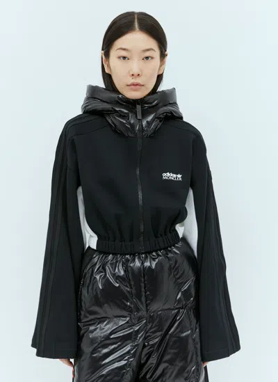 Moncler X Adidas Originals Zip Up Cropped Sweatshirt In Black