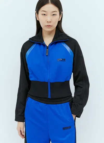 Moncler X Adidas Originals Zip Up Cropped Sweatshirt In Blue