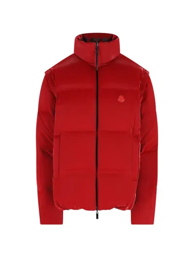 Moncler X Asap Rocky Logo-patch Puffer Jacket In Red