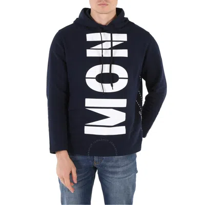 Moncler X Craig Green Men's Navy Logo Print Hooded Sweatshirt In Blue