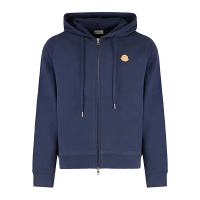 Moncler X Donald Glover Zip-up Hoodie With Drawstring Hood In Blue