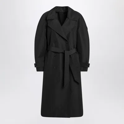 Moncler X Edward Enninful Black Double Breasted Trench Coat With Belt