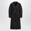 Moncler X Edward Enninful Double-breasted Trench Coat With Belt In Black