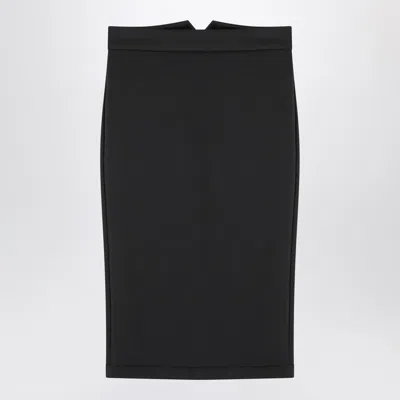 Moncler X Edward Enninful Black Pencil Skirt In Blue