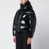Moncler X Edward Enninful Black Shiny Nylon Hooded Down Jacket In Black
