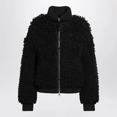 MONCLER X EDWARD ENNINFUL BLACK WOOL-BLEND CARDIGAN